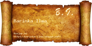 Barinka Ilma névjegykártya